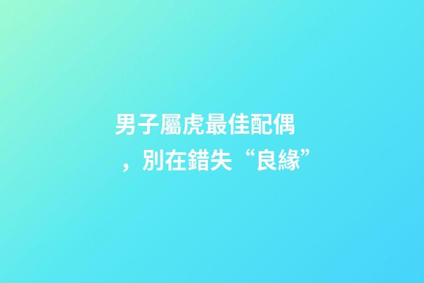男子屬虎最佳配偶，別在錯失“良緣”-第1張-觀點-玄機派